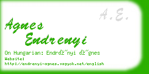 agnes endrenyi business card